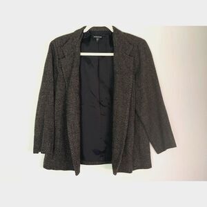 Eileen Fisher Classic Wool Blend Open Blazer w/pockets Jacket Size Medium d153